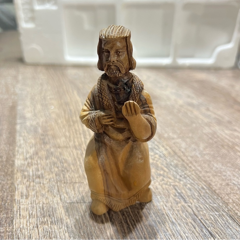 Santos Figure Religious Christian Saint Carved Wood‎ Figure Statue Hand Carved